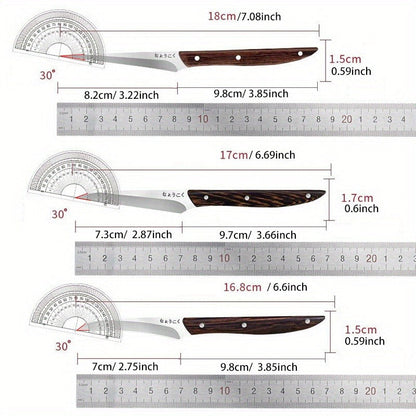 3-Piece Carving Knife Set Fixed Blade Whittling Knives – Portable Multifunctional Peeling Knife with Anti-Slip Outdoor Log Handle