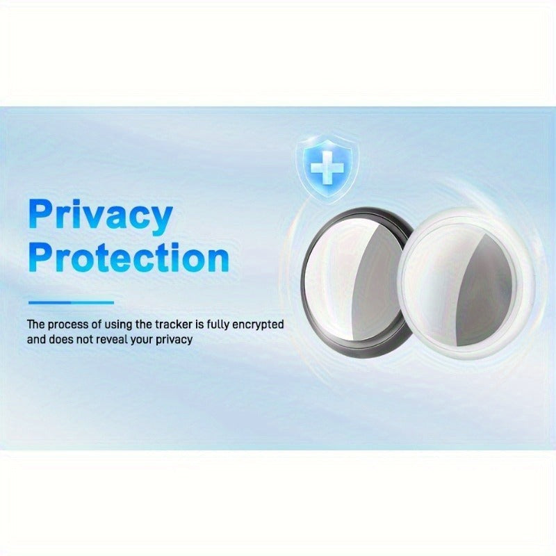 Two-Pack Round Apple Find My Item Trackers in Black and White with Silicone Key Ring Holders