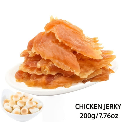 Chicken Jerky Treats for Dogs and Cats – High Protein Chicken Breast Slices, Grain-Free Dental Chews & Training Rewards for Puppies Kittens