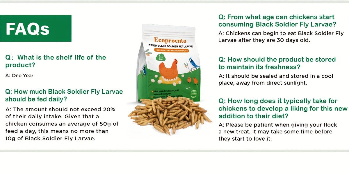 Non-GMO Dried Black Soldier Fly Larvae 5LB & 10LB – 85X More Calcium Than Mealworms, High Protein BSFL Treats for Chickens, Ducks