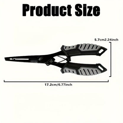 Fishing Pliers Fish Gripper Combo Set 2pcs Stainless Steel Hook Remover Line Cutter with TPR Non-Slip Handle Spring-Loaded Lock