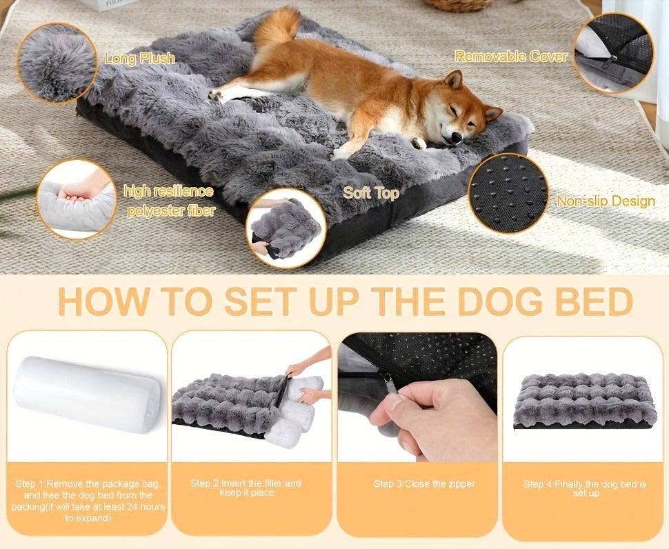 Orthopedic Dog Bed for Large Dogs – XL XXL Memory Foam Pet Bed with Removable Washable Cover, Anti-Slip Base