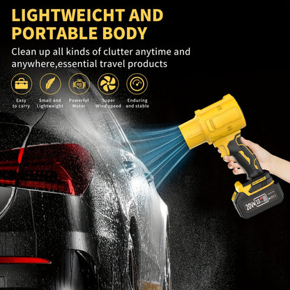 20V Cordless Leaf Blower with 50, 000 RPM Marking, Yellow or Green Body and Six Dual-Battery Package Options
