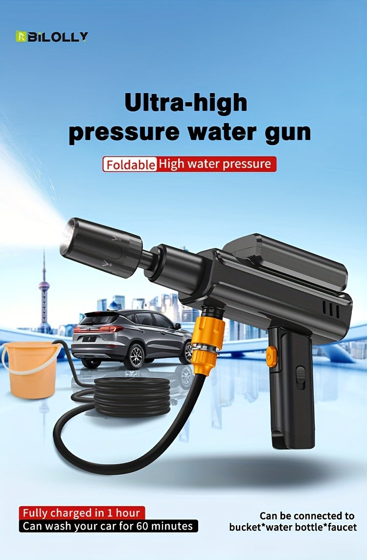 Portable Pressure Washer Cordless 980PSI, 3x 4000mAh Batteries, 5-in-1 Nozzle, Foam Cannon, 33FT Hose