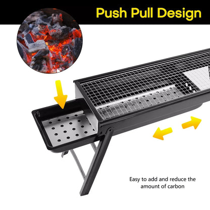 Portable Charcoal BBQ Grill Foldable – Lightweight Compact Outdoor Smoker Grill for Camping, Picnics, Hiking & Backyard Barbecue