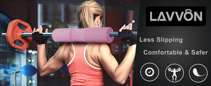 Barbell Squat Pad Set with Wrist Straps & Ankle Straps – Thick Anti-Slip Foam Bar Pad for Hip Thrusts, Squats & Lunges