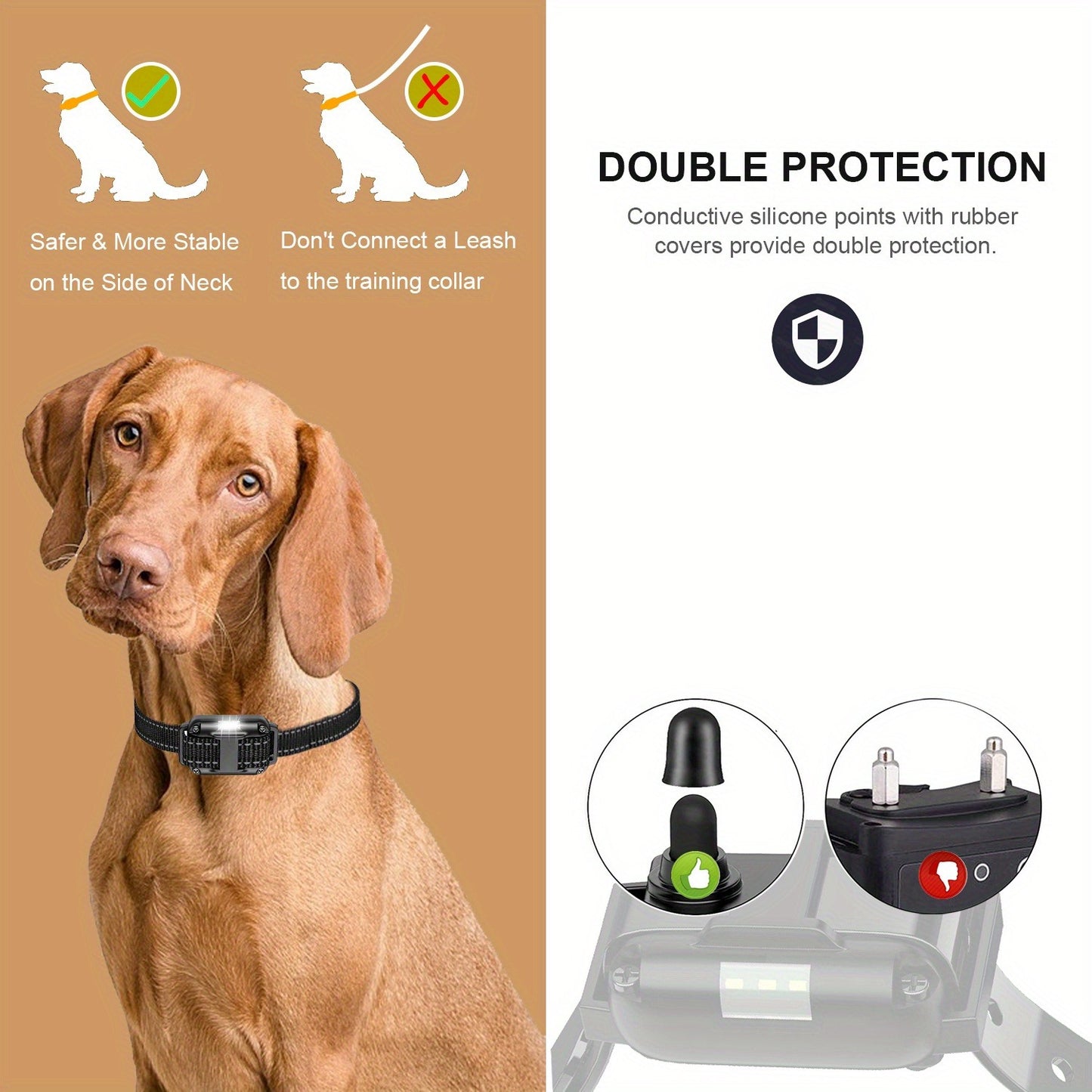 Dog Training Collar with Remote – LED Light, Beep, Vibration & Safe Shock Modes | Waterproof E-Collar for 1