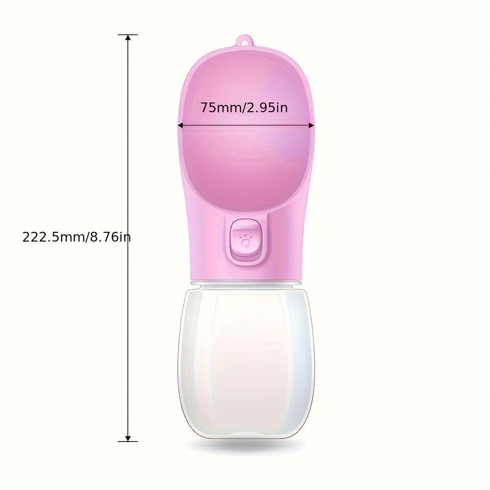Portable Dog Water Bottle with Food Storage – Leakproof 2-in-1 Pet Travel Bottle for Hiking, Walking & Outdoor Activities