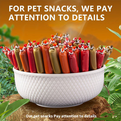 Grain-Free Dog Sausage Treats – Chicken Flavor Ham Sticks, Soft & Easy-Digest Dental Chew Snacks for Puppies & Adult Dogs, No Additives