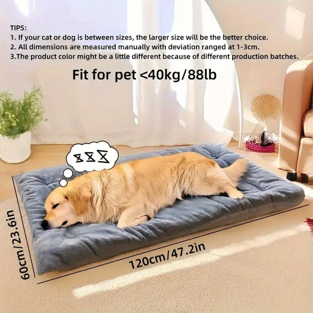 Rectangular Plush Dog Sofa Bed with Raised Bolsters, Gray L Checkout Option and Two-Surface Presentation