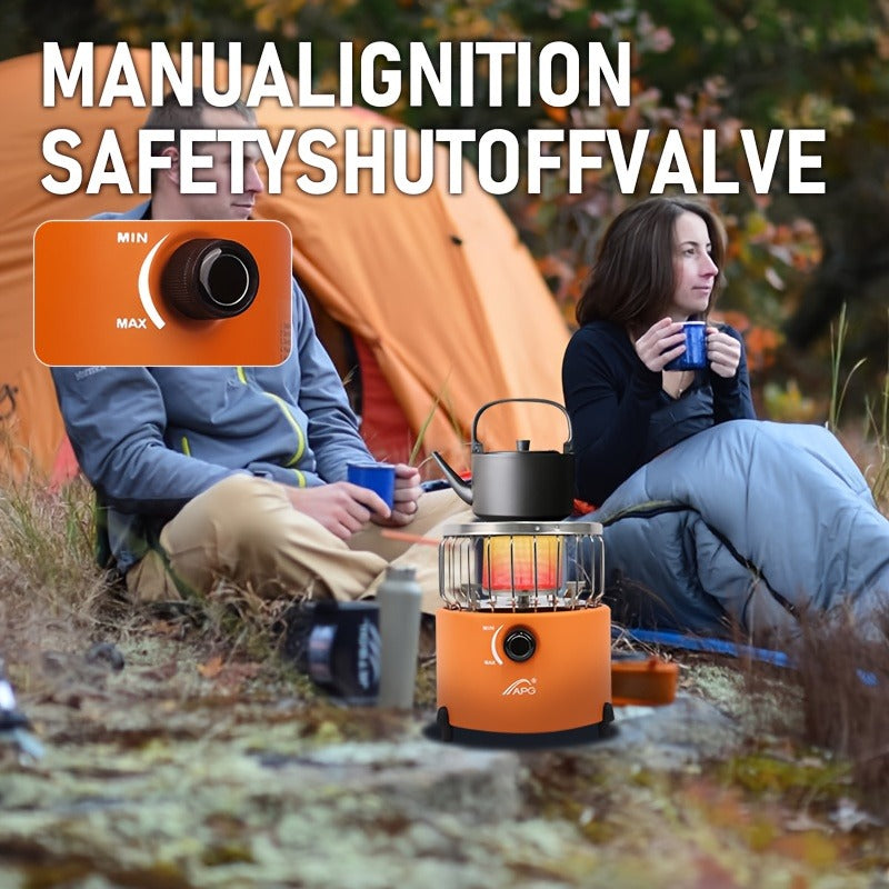 Portable Propane Heater Stove 2-in-1 Camping Gas Stove & Heater 3680-9000 BTU with Ignition, Stainless Steel
