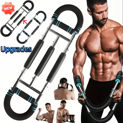 Arm Strength Trainer Three-Bar Chest Expander, Adjustable Multi-Level Resistance, Portable Detachable Forearm & Chest Workout Device