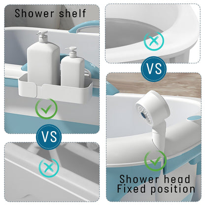 Portable Bathtub for Adults with Insulation Cover & Drainage Pipe, Foldable Hot Tub for Indoor Outdoor Sauna