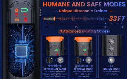Anti-Barking Device for Dogs – Ultrasonic Bark Deterrent with Soundwave Technology, Portable Handheld Stop Barking Tool