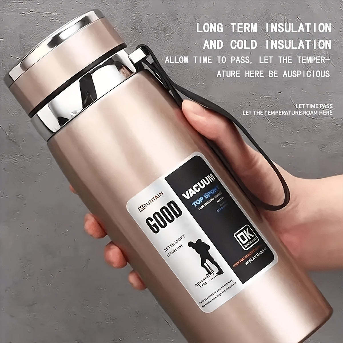 Insulated Water Bottle 1000ml 316 Stainless Steel – Double Wall Vacuum Flask with Leak-Proof Lid, Wide Mouth