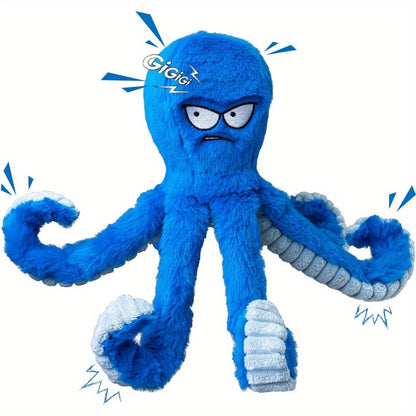 Tough Dog Chew Toy Octopus – Squeaky Stuffed Interactive Dog Toys for Large Dogs, Crinkle Tug of War Plush Dog Toy to Keep Dogs Busy