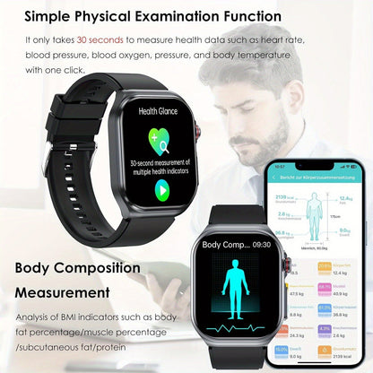 Smart Watch 2.04-Inch AMOLED Display with Bluetooth 5.3 Calling, 530mAh Battery and Six Strap Options