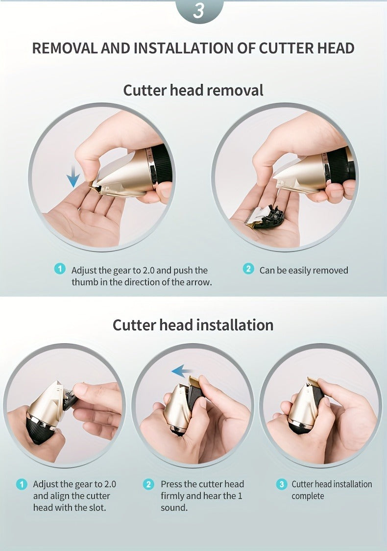 12-in-1 Pet Hair Trimmer Kit USB Rechargeable – Professional Cordless Electric Clippers for Dogs Cats Puppies Kittens
