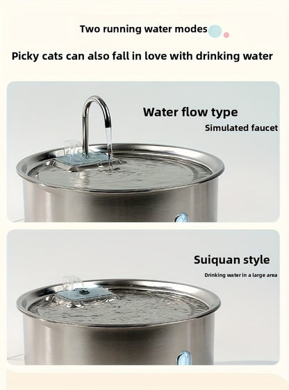 Large Stainless Steel Pet Water Fountain 236oz / 7L – Automatic Cat & Dog Water Dispenser, Multi-Stage Filtration
