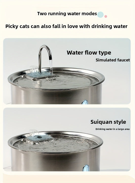Large Stainless Steel Pet Water Fountain 236oz / 7L – Automatic Cat & Dog Water Dispenser, Multi-Stage Filtration