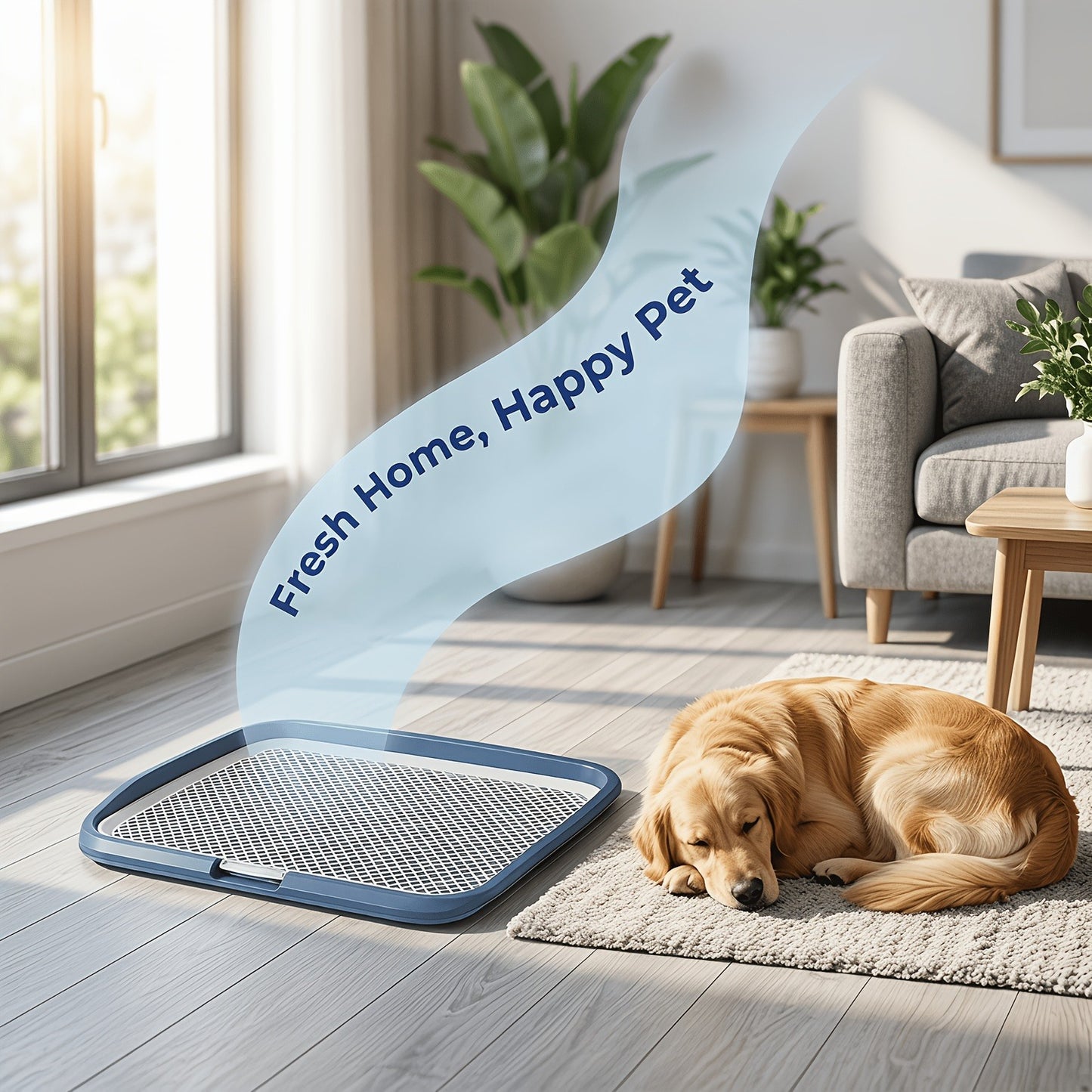 Indoor Dog Potty Tray with Removable Grating – Leak-Proof Puppy Training Toilet, Washable Pee Pad Holder for Apartments