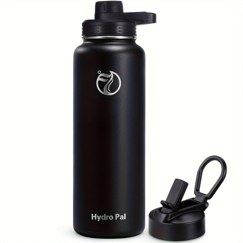 40oz HydroPal Water Bottle with Separate Straw and Chug Lids, Two Straws and 12 Color or Pattern Options