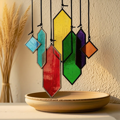 Glass Rainbow Suncatcher Hanging Ornament – Crystal Prism Window Sun Catcher for Garden, Patio & Home Decor