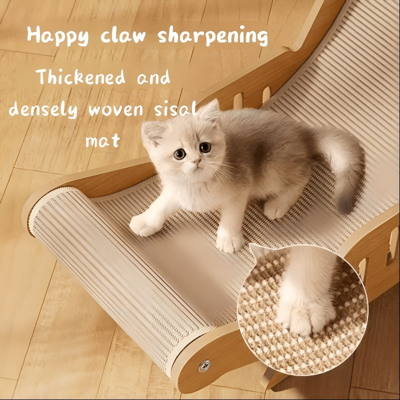 Cat Scratcher Lounge Chair 2-in-1 Natural Sisal Sofa Bed No Shedding Breathable Ultra Durable Oversized Design for Scratching Napping