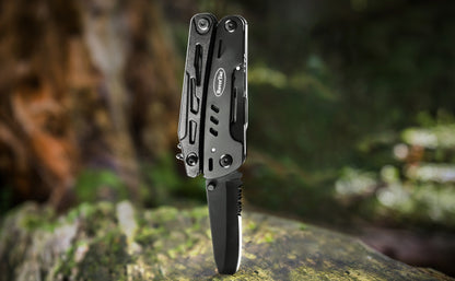 18-in-1 Stainless Steel Multitool Pocket Knife – Pliers, Scissors, Saw, Corkscrew & 9 Screwdrivers with Safety Lock & Nylon Sheath