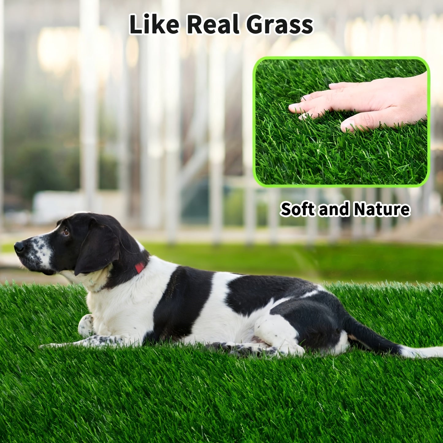 Dog Potty Training Grass Mat – 2 Pack Washable Artificial Turf Pad with Odor Control & Drainage, Reusable Indoor Outdoor Pet Pee Mat