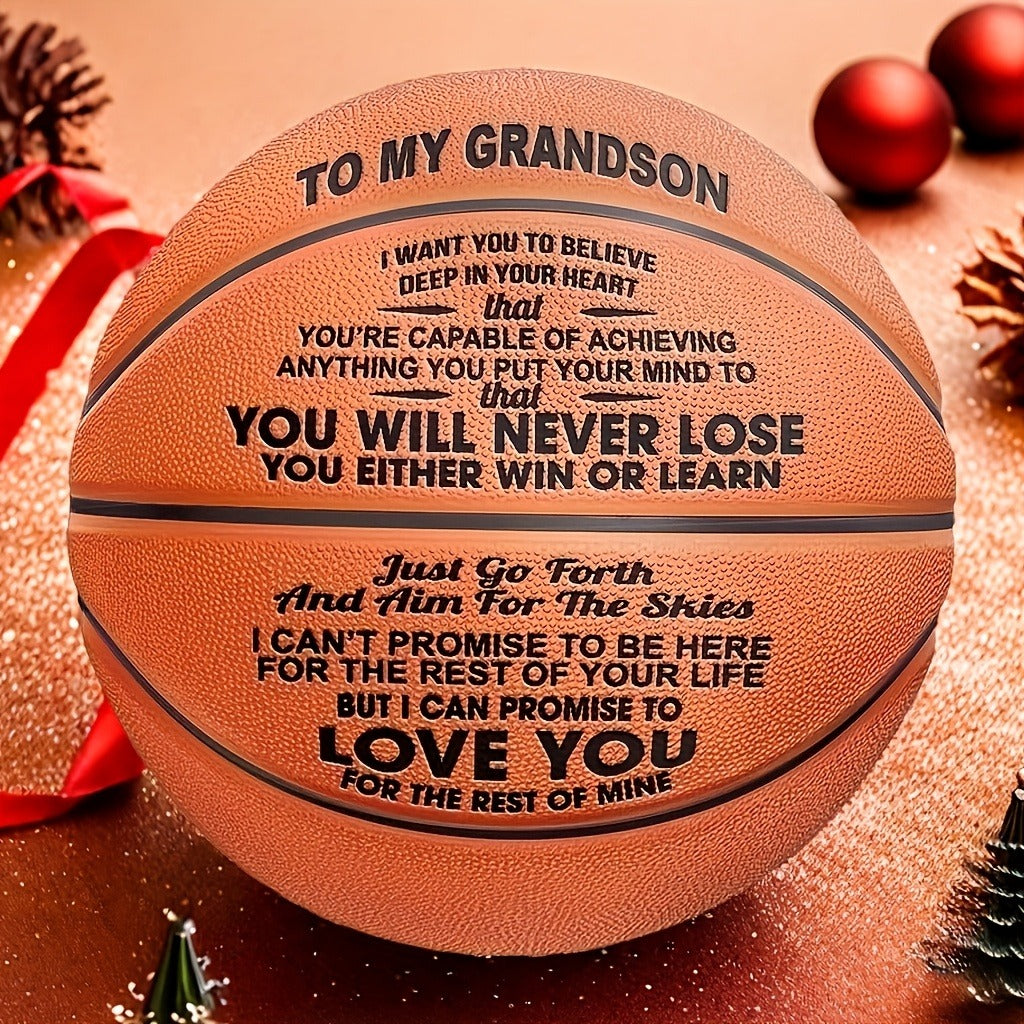 Motivational Basketball Gift for Teenagers, Grandson & Grandchild – International Standard Size, Inspirational Quote Ball