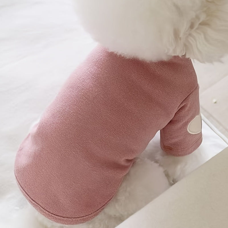 Dog Fleece Shirt 3-Pack Heart Print Spring Summer Base Layer – Thin Two-Legged Pet Clothes for Teddy, Bichon Frise & Small Medium Dogs