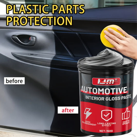 Automotive Plastic Restorer & Whitening Cream – All-in-One Dashboard, Tire & Seat Polish Paste for Car Interior Gloss