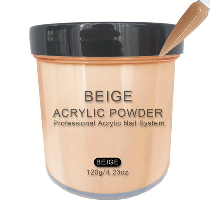 120g Acrylic Nail Powder Jar in Nude Blush, Beige or Beige Nude for Use with Compatible Acrylic Liquid