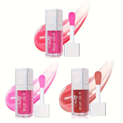 Plumping Lip Gloss Oil Set 3pcs 6pcs Transparent Glow Lip Plumper – High-Shine Glossy Finish in Berry Coral Pink Red