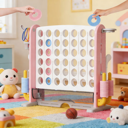 Giant Connect Four Game Adjustable Height 2.6-3.2 Ft with the Listed Color, Size or Set Options for Everyday Use