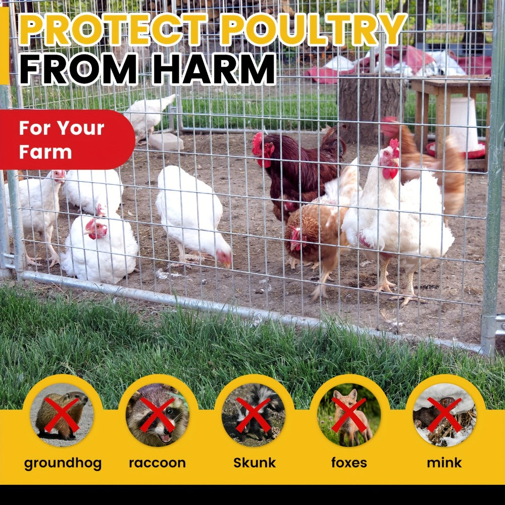 Welded Wire Mesh Fence Roll 50ft, Galvanized Zinc-Coated Steel Hardware Cloth for Chicken Coop, Garden Fence