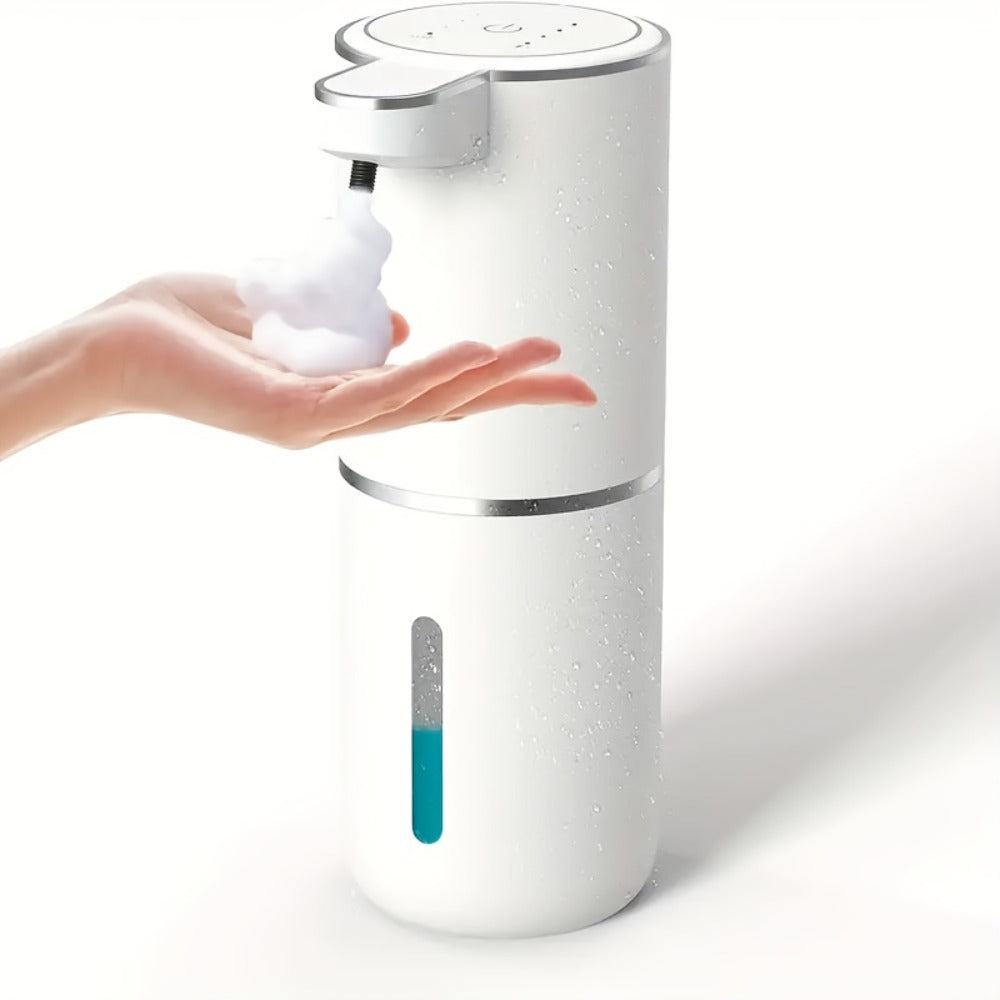 Foam Soap Dispenser Wall Mount Touchless 400ml USB Rechargeable IPX5 4 Adjustable Levels for Home Cooking, Dining and Outdoor Meals