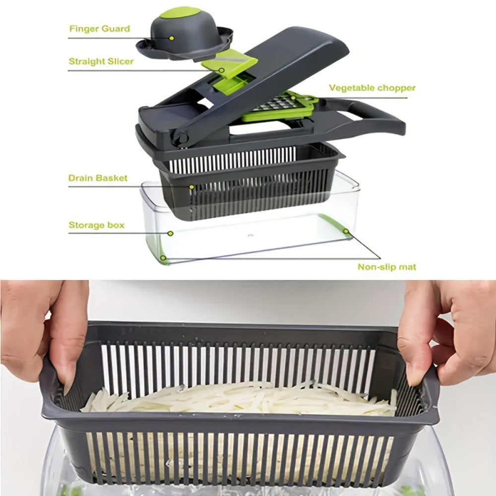 Vegetable Chopper Multifunctional Food Slicer Dicer Cutter 8 Blades Kitchen Tool Set for Bath Time, Home Spa and Personal Care