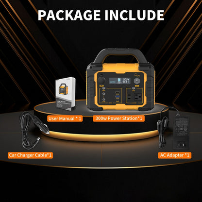 Portable Power Station 294Wh 300W with 600W Peak, Eight Outputs, AC, DC, USB-C and LED Light