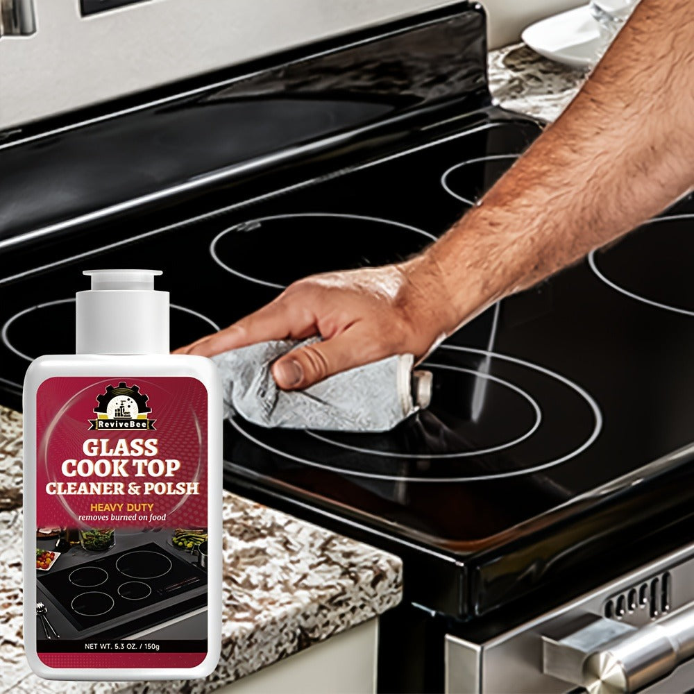 Ceramic Stove Cleaner Gel – Fast-Acting Stovetop Cleaner Removes Burnt-On Grease & Stains Without Scratching