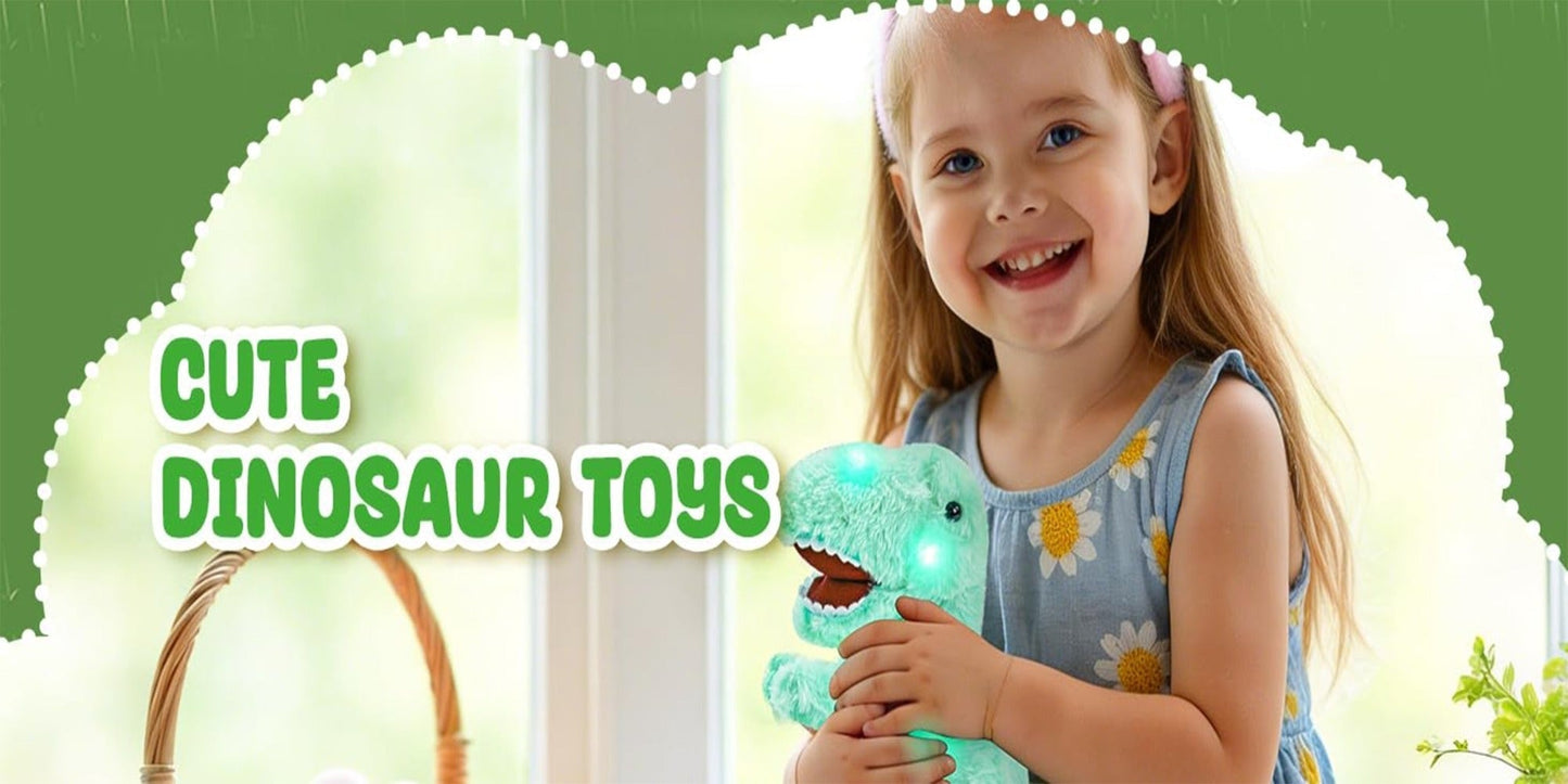 Plush Toy Light-Up Tyrannosaurus Rex with Music or No-Music choices Choices and Soft Fabric