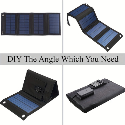 Foldable Solar Charger 100W Monocrystalline, 19.5% High Efficiency, USB Output, PET Surface, Portable Solar Panel for Camping
