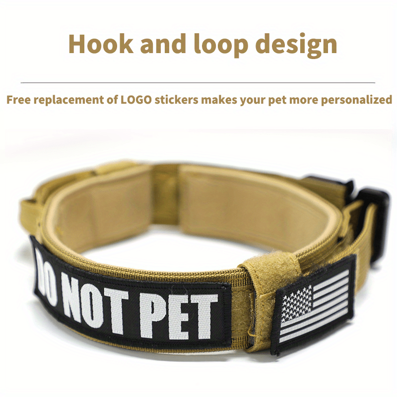 Tactical Dog Collar with Handle Quick-Release Metal Buckle Heavy Duty Nylon Wide Fit for Training Outdoor Adventures Medium Large Dogs M L