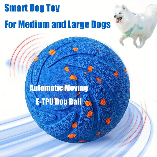 Automatic Moving Dog Ball Toy – Smart Motion-Activated Rolling & Rotating Ball for Medium Large Dogs, E-TPU Durable Bouncy Enrichment Toy