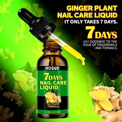 Ginger Nail Care Liquid 7-Day Repair 2-Piece Set 1.01oz Each – HOSUE Plant-Based Formula for Yellowing Gray Uneven Discolored Nails