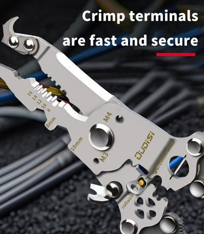 Folding Wire Stripper Multifunctional Pliers Crimping Cutter Tool for Electrician Cable DIY for Entryways, Bedrooms and Living Spaces