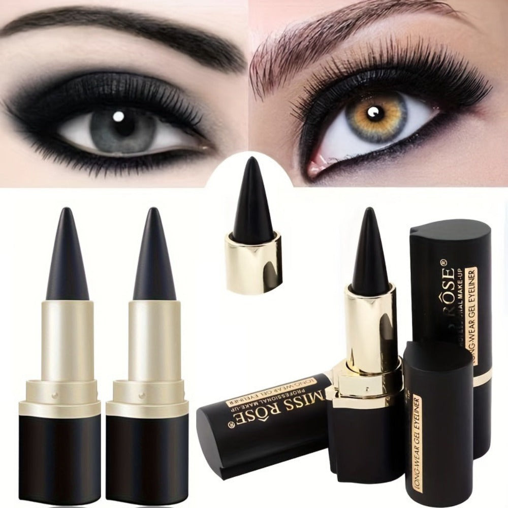 Creamy Gel Eyeliner Pencil Set 3pcs Black Waterproof Sweat-Resistant Smudge-Proof Matte Eye Liner