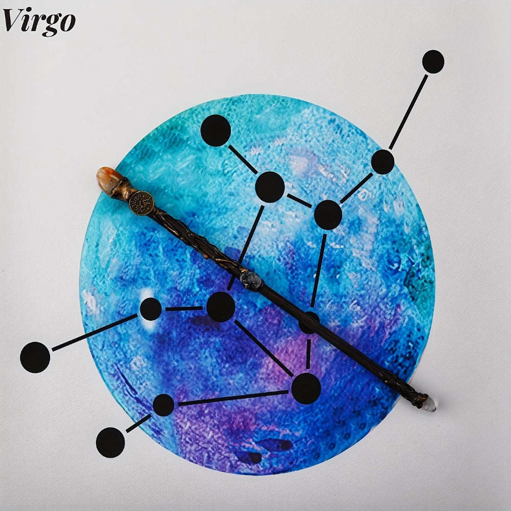 Zodiac Crystal Magic Wand with Gift Box – Handmade Astrology Wand All 12 Signs Aries Taurus Gemini Cancer Leo Virgo Libra Scorpio