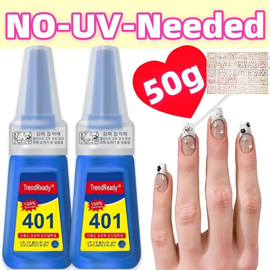 Waterproof Nail Adhesive Tabs with Nail Stickers 0.85oz Dropper Tip Bottle – Extra Strong Alcohol-Free Quick Release Long Wearing Salon